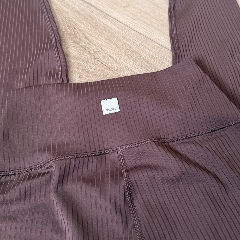 Vuori Inversion Rib Ribbed Legging In Java Brown … - image 4